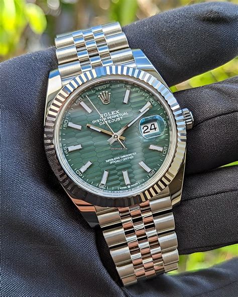 rolex datejust 41 green fluted dial|rolex datejust 41 retail price.